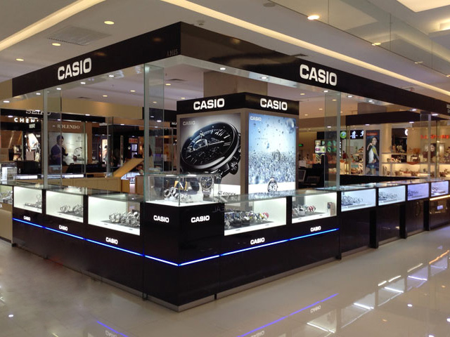 卡西歐賣(mài)場(chǎng)展示架定制案例